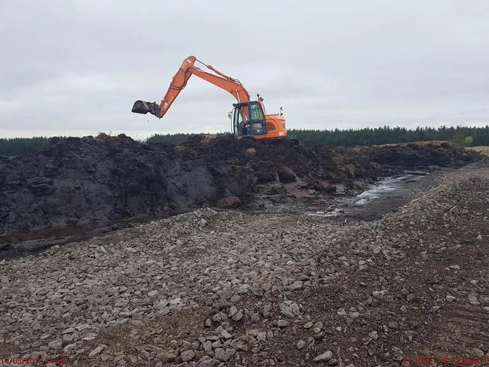 Excavator clearing a site in Donegal